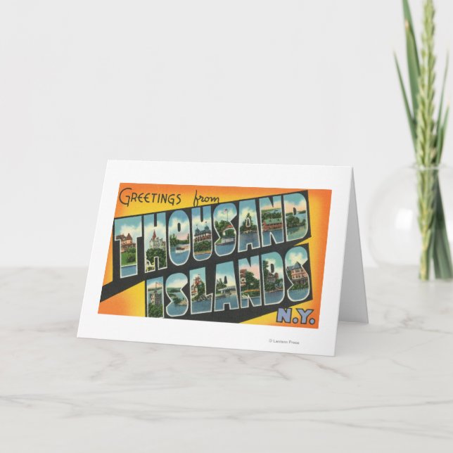 Carte Salutations de mille îles, New York (Devant)