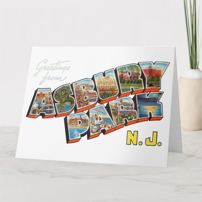 Carte Salutations de New Jersey de parc d'Asbury (Devant)