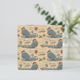 Carte Salutations de Noël de la Baleine Bleue de Catoosa