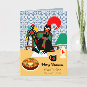 Carte Salutations de Noël du Rooster portugais