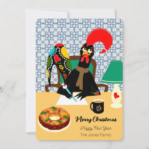 Carte Salutations de Noël du Rooster portugais