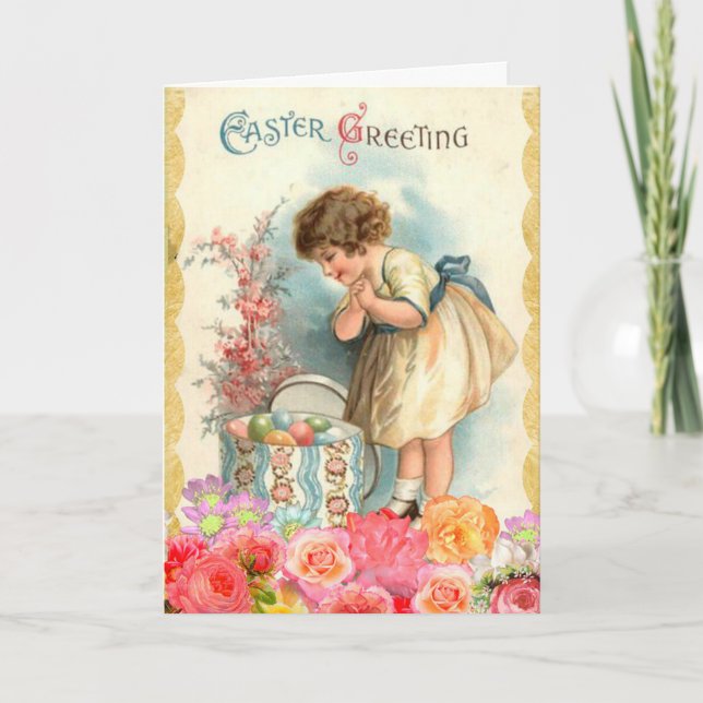 Carte Salutations de Pâques vintages (Devant)