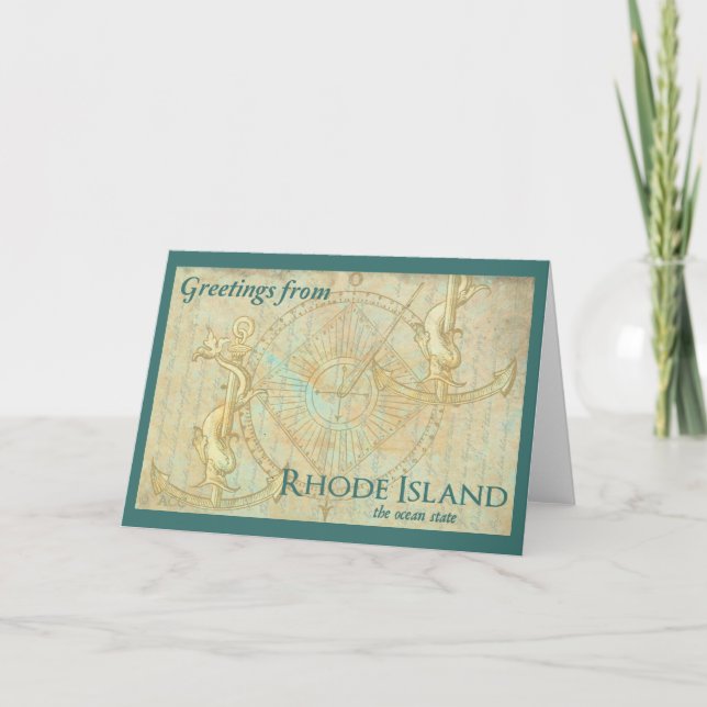 Carte Salutations de Rhode Island l'état de l'océan (Devant)