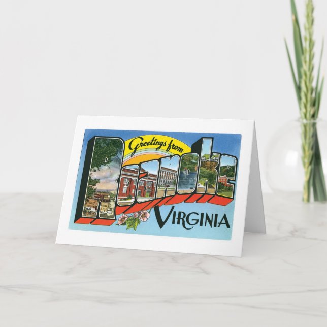 Carte Salutations de Roanoke, Virginie (Devant)