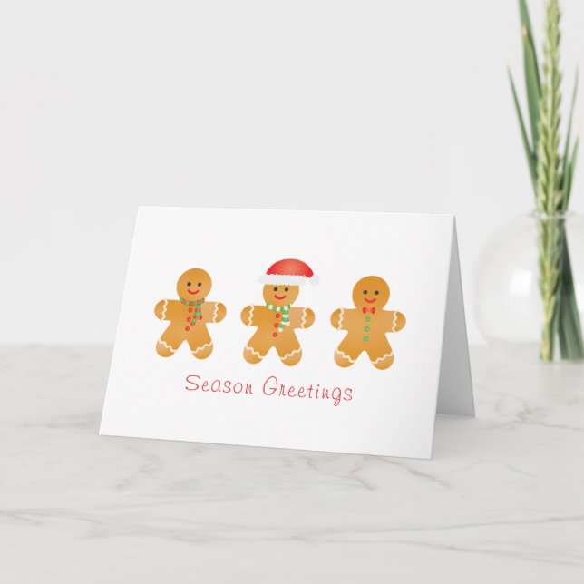 Carte Salutations de saison Gingerbread Hommes (Devant)