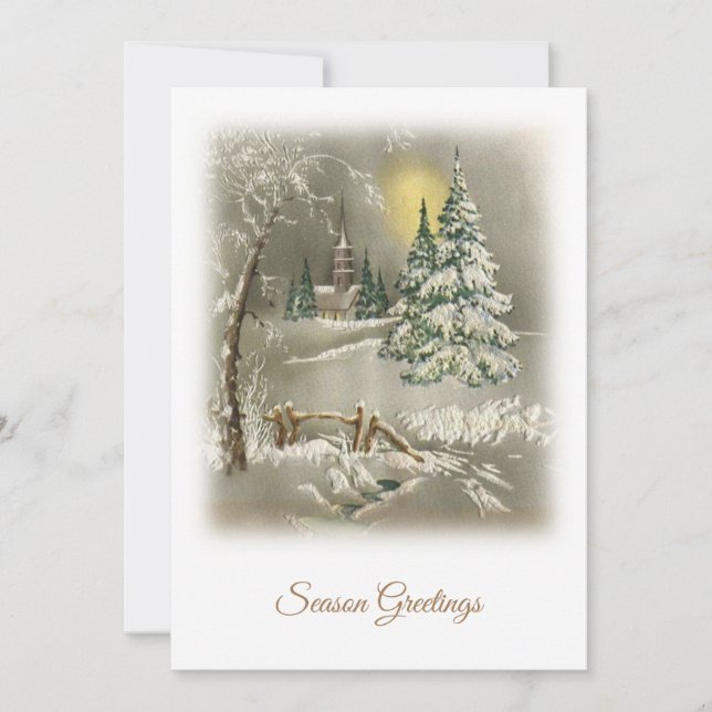 Carte Salutations de saison Vintage (Devant)