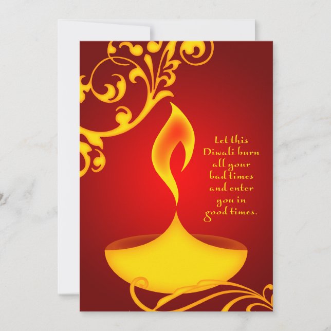 Carte salutations diwali : lumière élégante (Devant)
