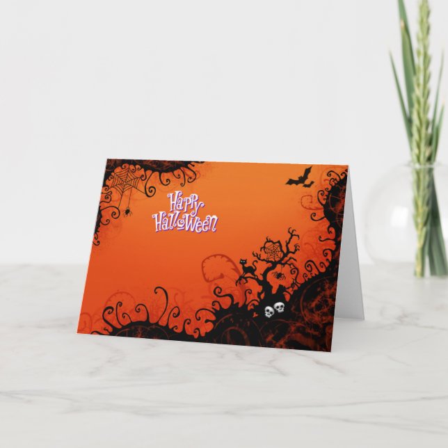 Carte Salutations éffrayantes de Halloween (Devant)