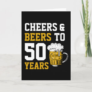 Carte Salutations et bières à 50 ans 50e anniversaire