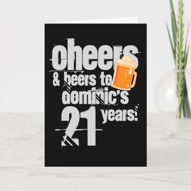 Carte Salutations et bières Anniversaire personnalisé (Devant)