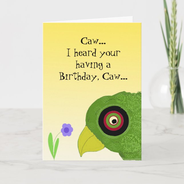 Carte Salutations fraîches d'anniversaire de perroquet (Devant)