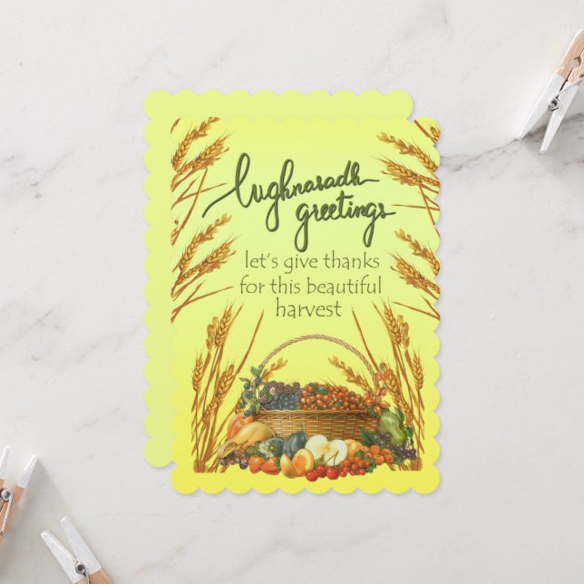 Carte Salutations Lughnasadh (Devant/Arrière en situation)