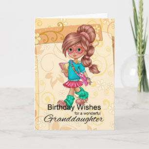 Carte Salutations mignonnes et à la mode de petite-fille