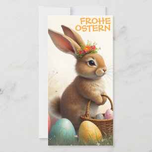 Carte Salutations printanières du lapin de Pâques