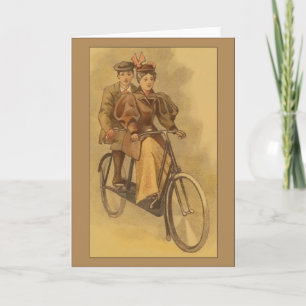 Carte Salutations tandem vintages de vélo