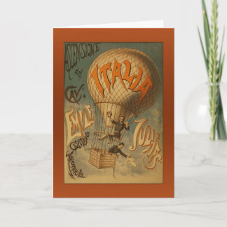 Carte Salutations vintage Italia Hot Air Balloon