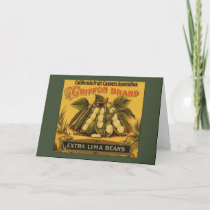 Carte Salutations vintage Lima Beans