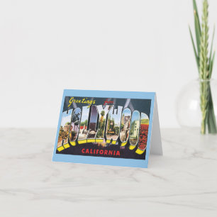 Carte Salutations Vintage voyage d'Hollywood en Californ