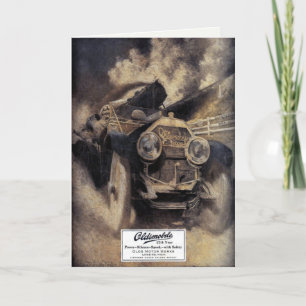 Carte Salutations vintages Avec Vieille Voiture