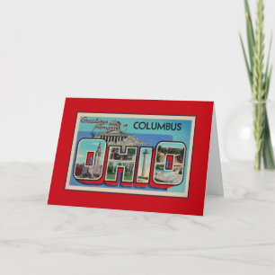 Carte Salutations vintages de Columbus Ohio