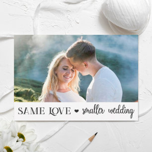 Carte Same love smaller wedding downsized simple photo