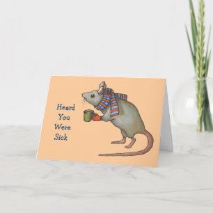 Carte S'Améliorer Bientôt : Souris Avec Écharpe : Art Li