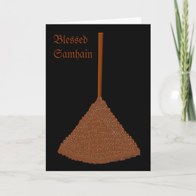 Carte Samhain personnalisée Besom (Devant)