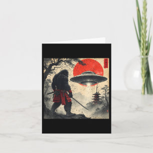 Carte Samurai Bigfoot japonais Ufo Graphic Vintage Ukiyo