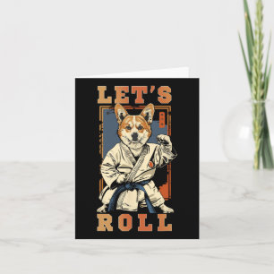 Carte Samurai Corgi Dans Jiu Jitsu Gi Bjj Life Brésil K