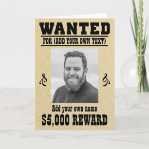 Carte S'AMUSER AJOUTER VOTRE VISAGE, TEXTE cowboy a voul