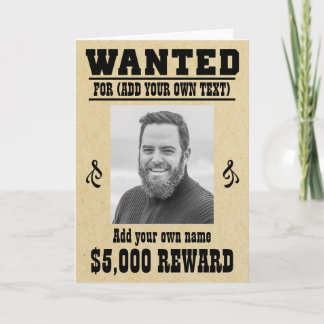 Carte S'AMUSER AJOUTER VOTRE VISAGE, TEXTE cowboy a voul