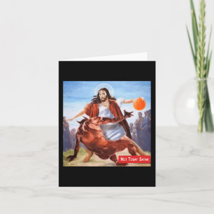 Carte S'amuser pas aujourd'hui Satan Jesus Crossover Bas