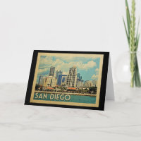 San Diego Skyline California Vintage voyage