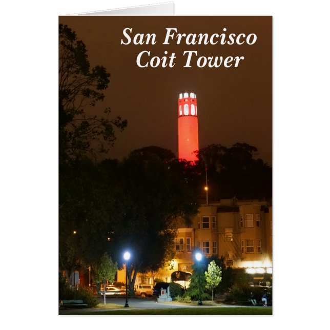 Carte San Francisco Red Coit Tower (Devant)