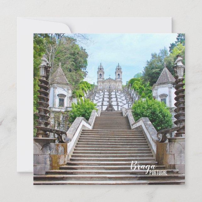 Carte Sanctuaire catholique Bom Jesus de Braga avec priè (Devant)