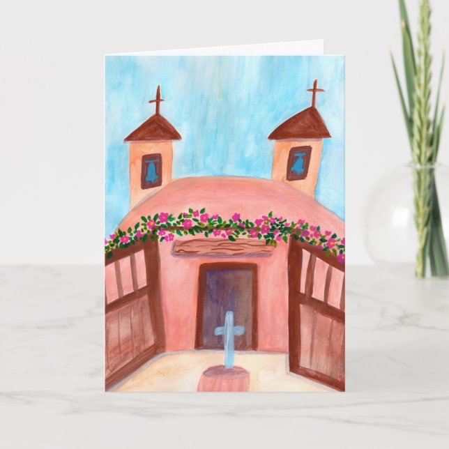 Carte Sanctuario de Chimayo Aquarelle Nouveau-Mexique PE (Devant)