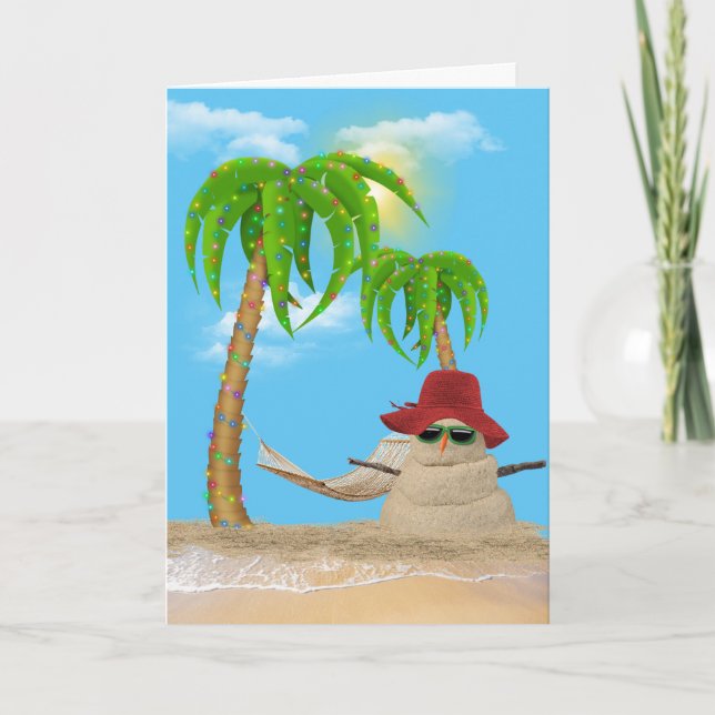 Carte Sandman De Noël Avec Palmiers (Devant)