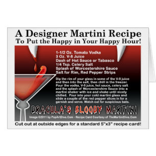 Carte sanglante de recette de Halloween Martini de