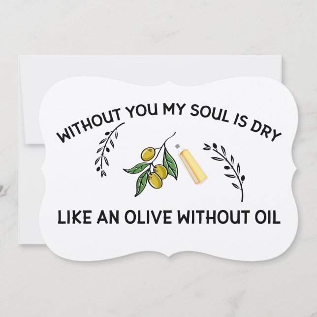 Carte Sans vous l'âme est sèche comme une olive sans hui (Devant)