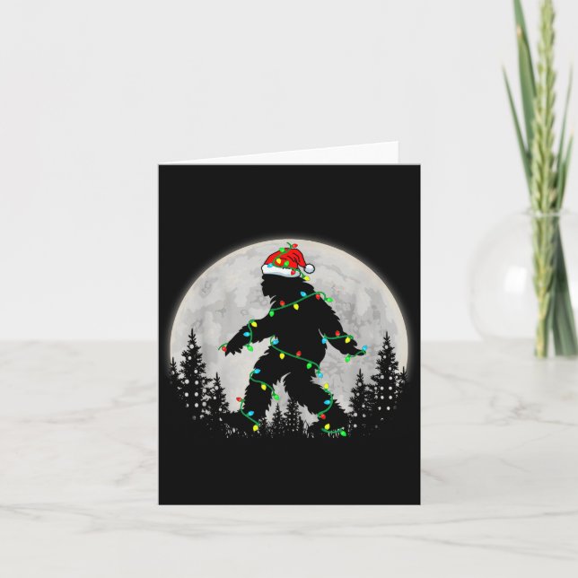 Carte Santa Bigfoot Christmas Lights Rock Funny Sasquatc (Devant)
