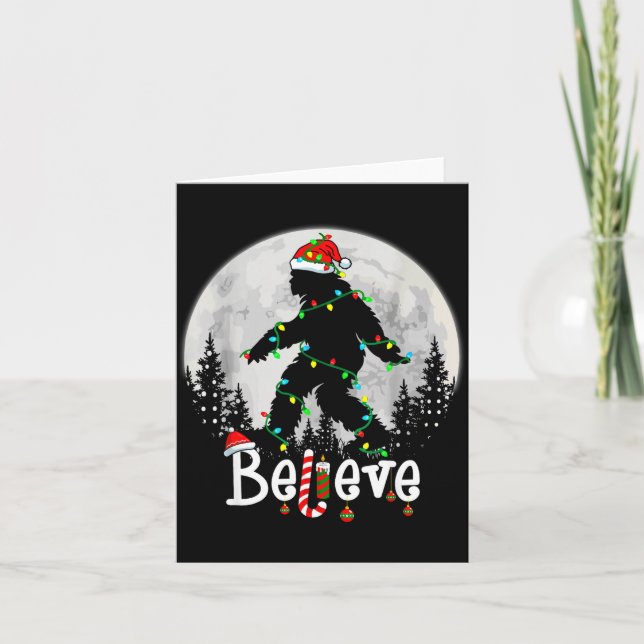 Carte Santa Bigfoot Christmas Sasquatch Believe Xmas Men (Devant)