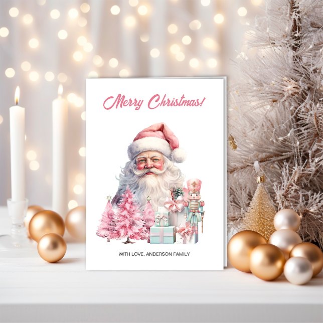 Carte Santa Claus, Arbres de Noël et Cavaliers (Créateur téléchargé)
