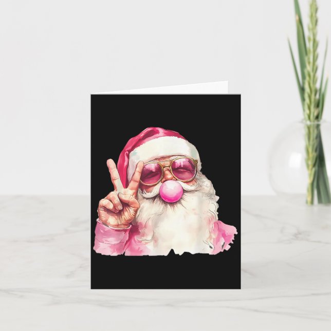 Carte Santa Claus Blowing Bubble Gum Nk Sungles Christma (Devant)