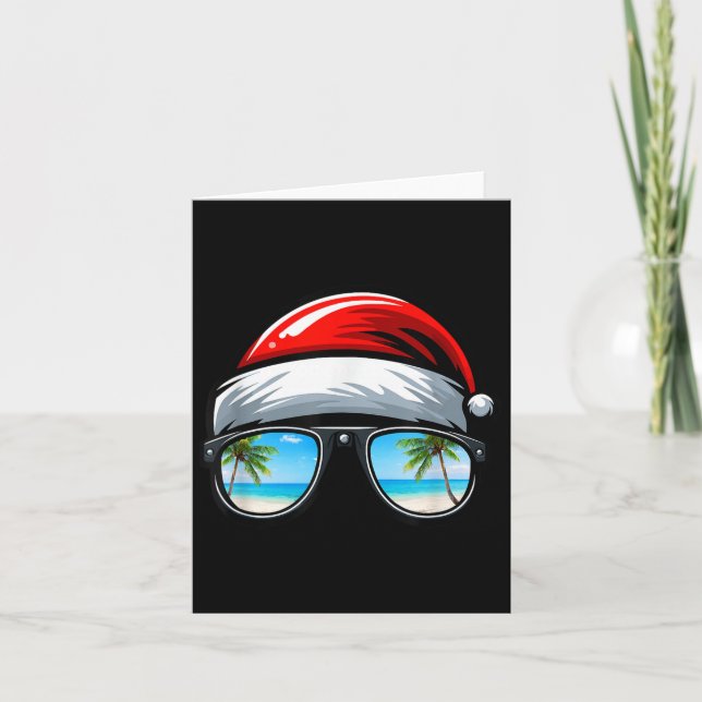 Carte Santa Claus Hat Sungles Beach Christmas In July  (Devant)