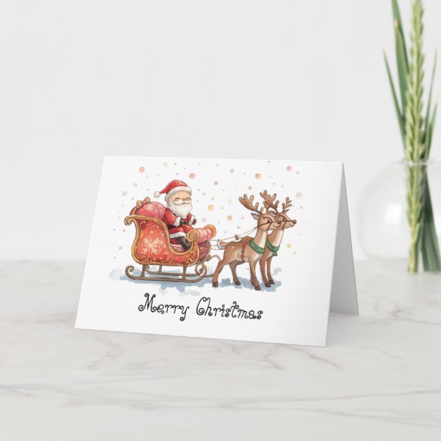 Carte Santa Claus is on its way & whimsical Christmas (Devant)