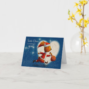Carte Santa Claus Rabbit is running to you