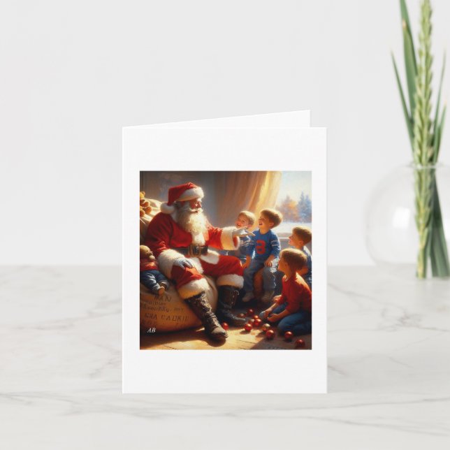 Carte Santa Claus With Joyful Children,  (Devant)