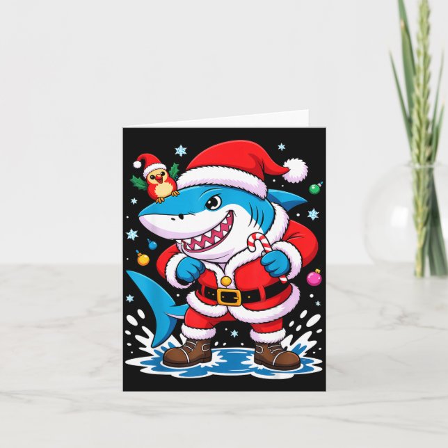 Carte Santa Costume For Kids Boys Adults Funny Shark Chr (Devant)