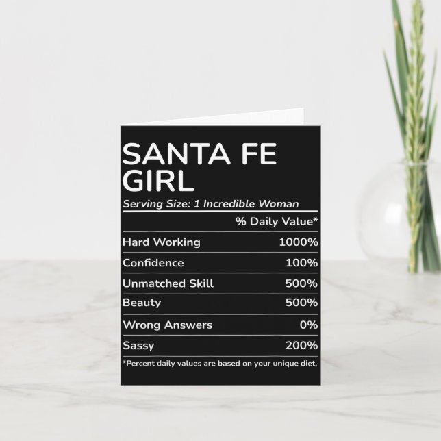 Carte Santa Fe Girl Funny New Mexico Hometown  (Devant)
