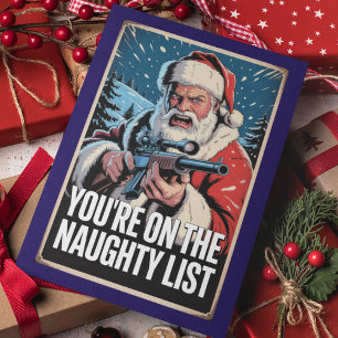 Carte Santa Gun Vous Êtes Sur La Liste des Méchants 2e A